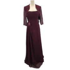 ASPEED SZ M burgundy strapless jacket mother the bride formal maxidress NWT B154