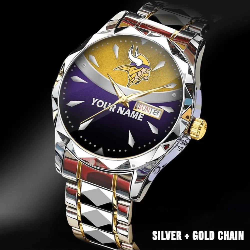 Personalized Minnesota Football Vikingss Team Men Alloy Luxury Quartz Watch Gift