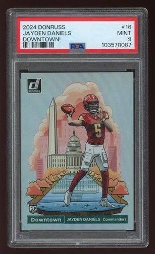 2024 Panini Donruss Rookie Downtown! Jayden Daniels #16 (RC) WAS Commanders