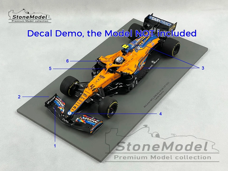 Decal for 1:18 Art Livery Mclaren F1 MCL35M Abu Dhabi 2021 MINICHAMPS & Spark - Image 3 of 4