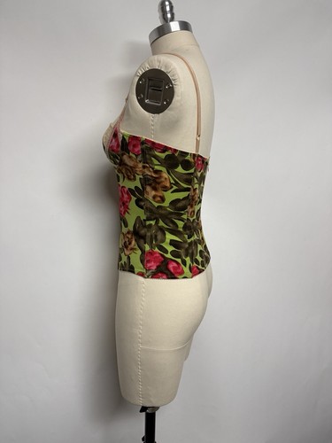 Vtg Dolce & Gabbana Green Silk Corset Top 44 L - Picture 5 of 8