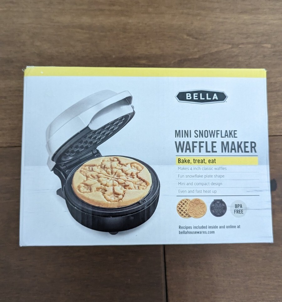 Bella Mini Waffle Maker with Festive Snowflake Design for Holiday Breakfast-image