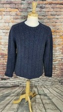 Eddie Bauer Heritage Men's Navy Blue Crewneck Pullover FISHERMAN WOOL Sweater M