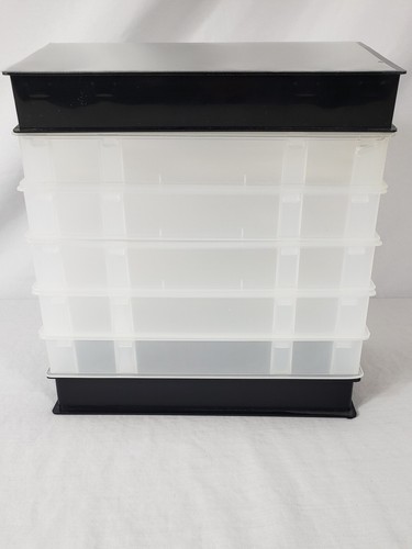 Menge 7 Vintage leere VHS klar & schwarz Kunststoff Klappkoffer - Bild 8 von 11