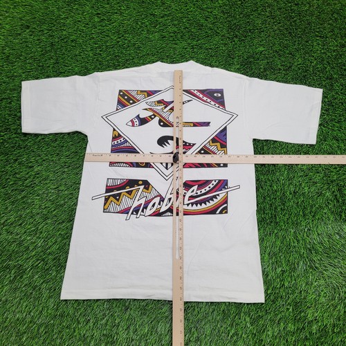 Vintage 90s Hobie Tribal Surf Shirt Medium 20x28 White USA - Picture 3 of 14