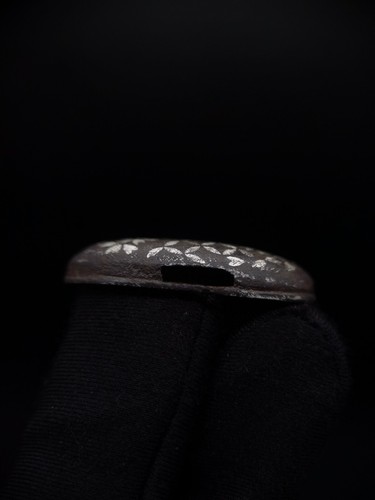 Espada Japonesa Hierro Sakura Patrón Fuchi y Kashira, Período Edo Antiguo B044 - Imagen 3 de 13