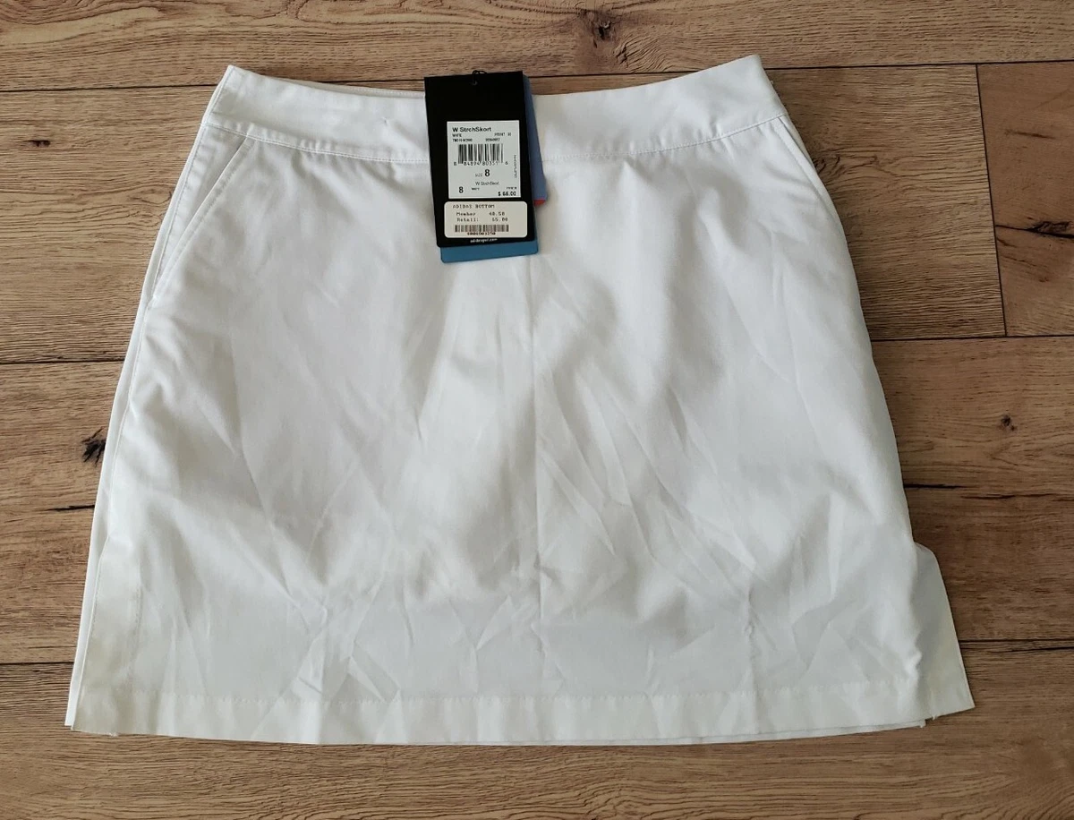New NWT Women s Adidas white golf Stretch skirt skort size 8 W 33