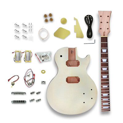 Electric Guitar Kit build your own Maple veneer HH pickups 22 fret 24.75 inch