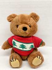 VTG 9" DAKIN BROWN TEDDY BEAR STUFFED ANIMAL PLUSH 1981 Tree CHRISTMAS SWEATER