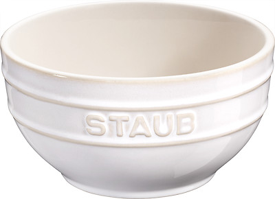 Staub Keramik Obstschüssel Servierschüssel Rührschüssel rund Elfenbeinweiß 14 cm