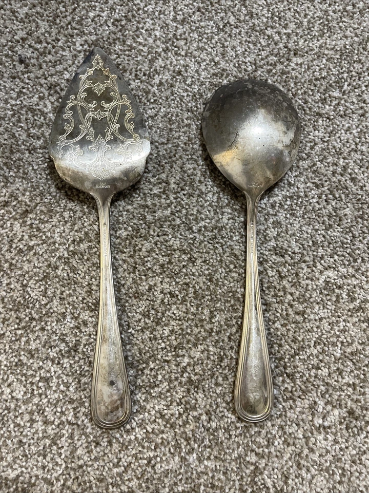 Gotham Heritage Plato de Plata Italiano Cuchara para Servir y Cuchillo para Pasteles Foto 4 de 4