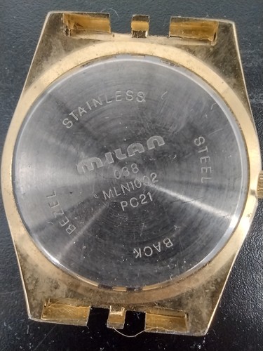 Orologio Milano Quarzo Tono Oro Uomo Senza Cinturino 038 MLN1002 PC21 Non Testato Solo Cassa - Foto 11 di 24