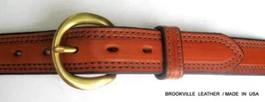 Bride de châtaigne Ceinture en cuir/brass Boucle / 1.25" / Amish fait dans l'Usa