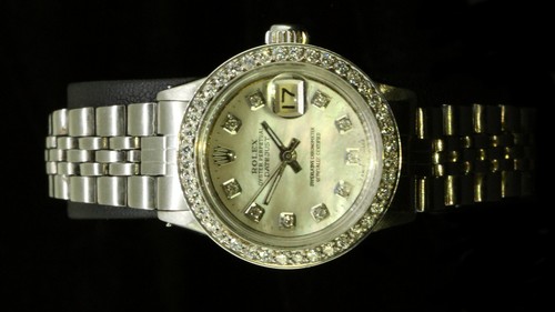Rolex Ladies Datejust Oyster Perpetual Stainless Steel Diamond Bezel Dial Watch - Picture 3 of 11