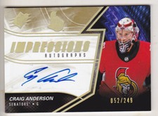 18-19 SPx Craig Anderson /249 Auto IMPRESSIONS Senators 2018