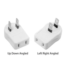 USA Outlet Saver Power Extension Adapter NEMA 1-15P 2-prong Outlets 90 Degree