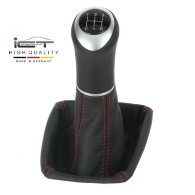 Leder ICT Schaltknauf Schaltsack passend für Audi 100 A6 Typ C4 rote Naht C61
