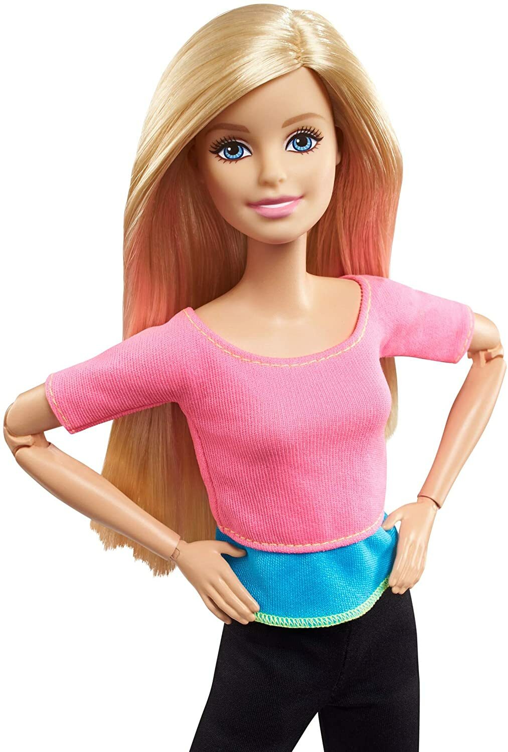 barbie endless moves doll with blue top