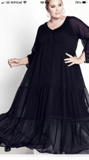 Arna York Black Angelina Maxi Dress Size 16 Plus NEW RRP £72