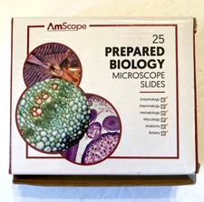 AmScope 25 Glass Prepared Microscope Slides w...