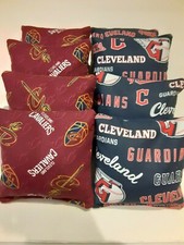 8 Cornhole Bag Set Corn Hole Cleveland Cavaliers and Guardians W/B