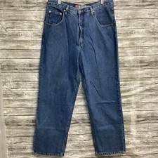 Vintage Bugle Boy 7M Jeans Mens 36X30 Blue Loose Baggy Gold Crest Series Y2K