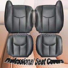 Driver & Passenger Bottom & Top Seat Cover For 2003-06 Chevy Silverado Gray 692