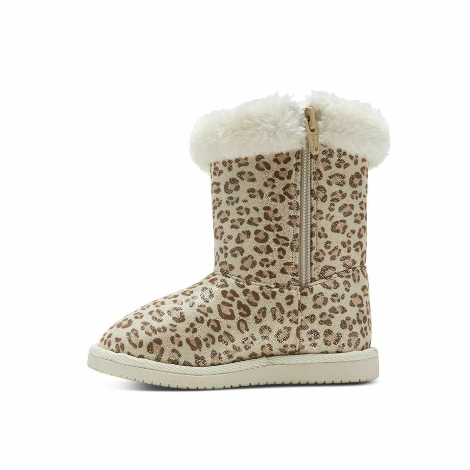 New Toddler Girls' Debbie Fleece Boots Animal Print - Size: 6 - MSRP $26.99 (P) - Image 2 of 3