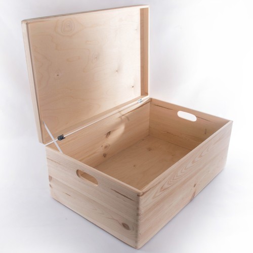 Large Wooden Storage Boxes / Plain Wood / Box with Lid / Crate Trunk Containers - 第 117/171 張圖片