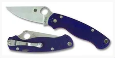 Spyderco Paramilitary 2 C81GPDBL2 Plain Edge Satin Blade Blue G10 S110V  New