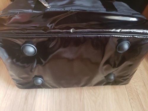 Samantha Brown To-Go Polyester Coated Bottom Weekender Bag Black NWT - Picture 5 of 11