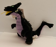 Disney Store Black Maleficent Dragon Bean Bag w/Tag Stuffed Animal 7" Tall
