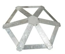 Connettore per colmo a 6 falde inclinazione 25 gradi in acciaio zincato a caldo