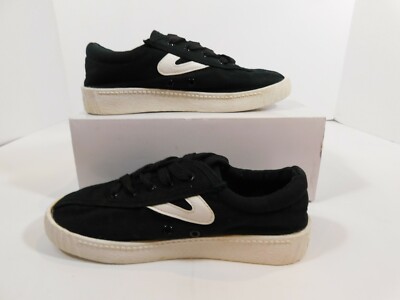 Tretorn Nylite Plus Canvas Sneakers Kids sz 1 M Black White