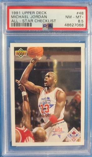 1991 Upper Deck Basketball Card - #48 Michael Jordan All-Star, PSA 8.5