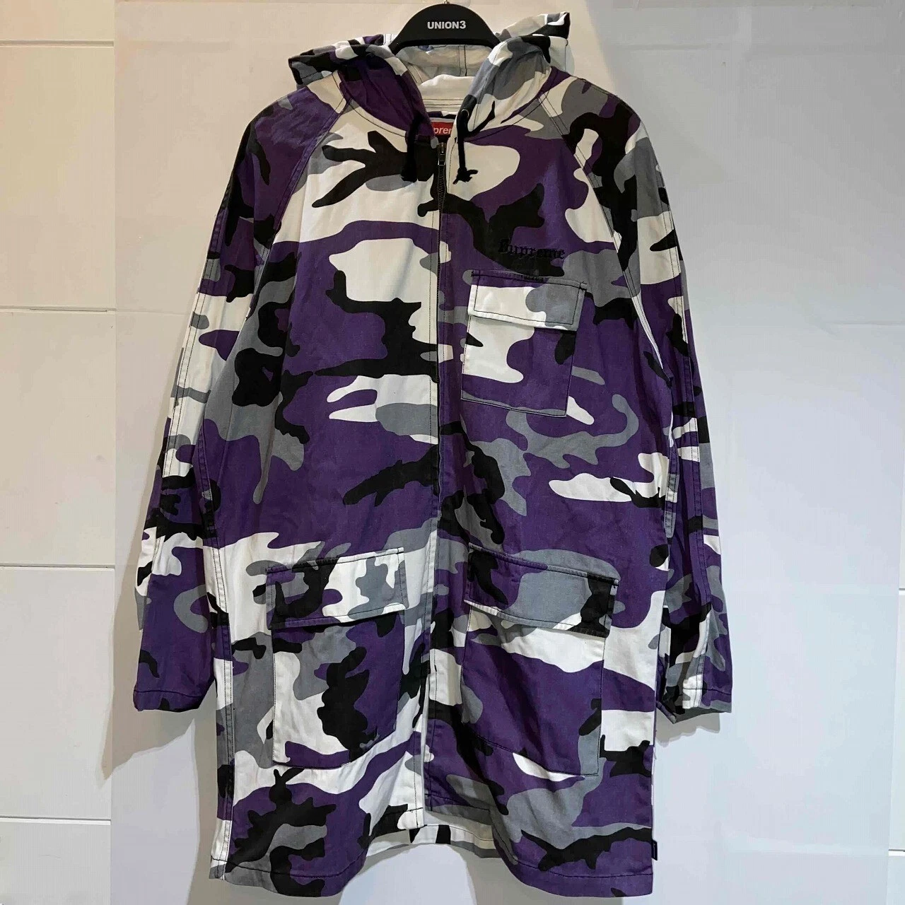 Supreme 16AW Parka Sergé Zip Camouflage Violet Taille M Survêtement Homme