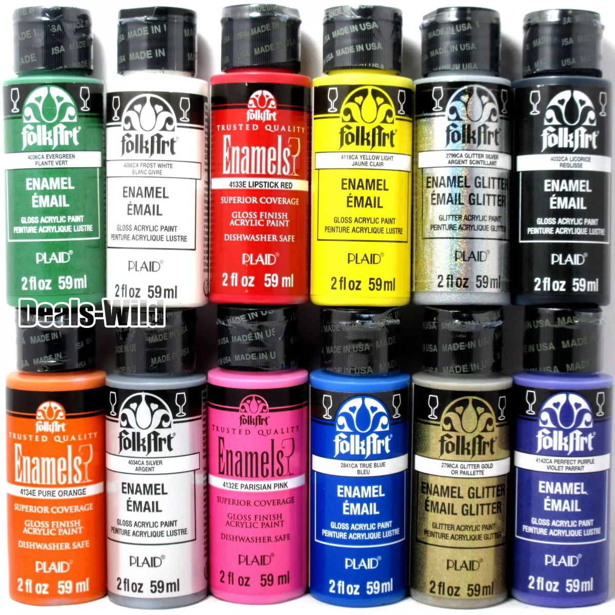 Enamel Acrylic Paint Folk Art Gloss Finish 2oz Bottle eBay