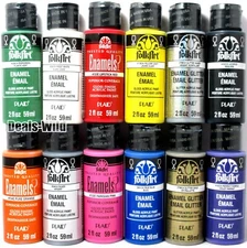 Enamel Acrylic Paint  Folk Art Gloss Finish 2oz Bottle