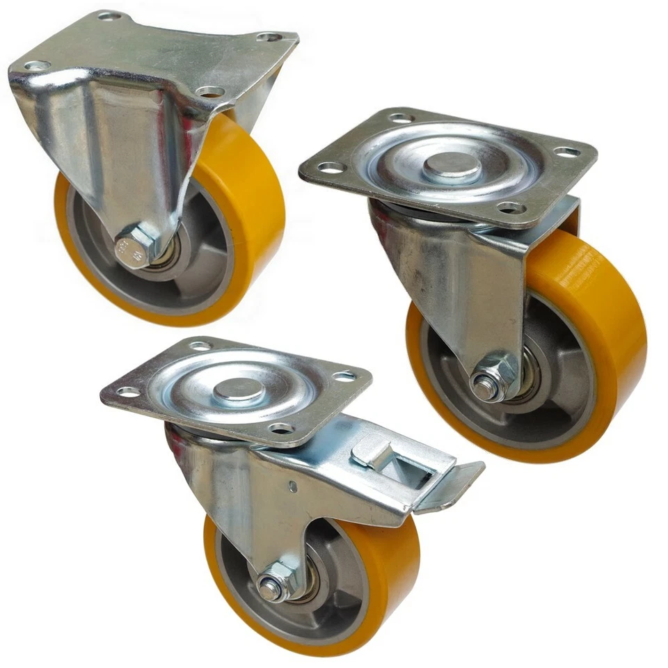 KOLOR Schwerlastrollen Transportrolle Lenkrolle Bockrollen 100 125 160 200mm 200 500Kg