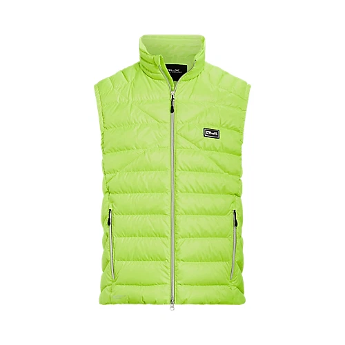 $368 RLX Ralph Lauren Mens SZ M Water Repellent Packable Down Vest Safety Yellow - Image 4 of 4