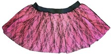     Baby Pink Black Lace Layers Tutu Tulle Skirt Fancy Dress Barbie Doll     