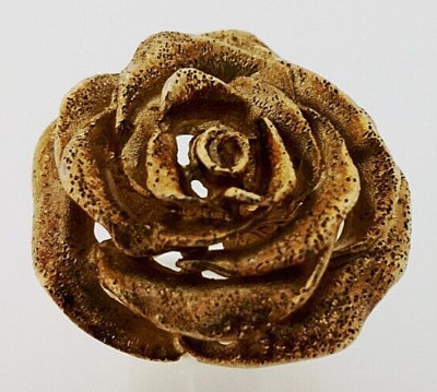 JACMEL 925 Gold Plated Sterling Silver Textured Tapered Statement Ring Size 8