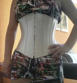 28X Spiral Steel Boned Waist Trainer Brocade Lace Up Underbust Corset Shapewear