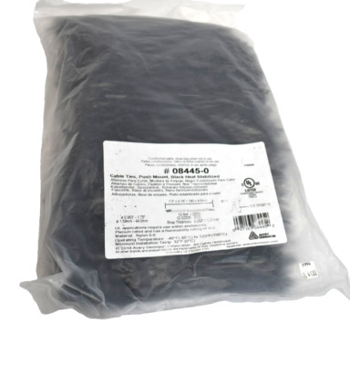 Avery Dennison 08445-0 Cable Tie Push Mount Black Heat Stabilized 1000 Pack