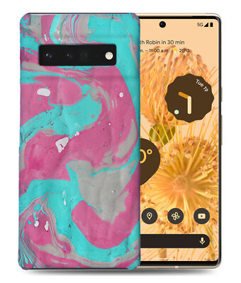 CASE COVER FOR GOOGLE PIXEL|TEAL PINK MARBLE TEXTURE IMAGE