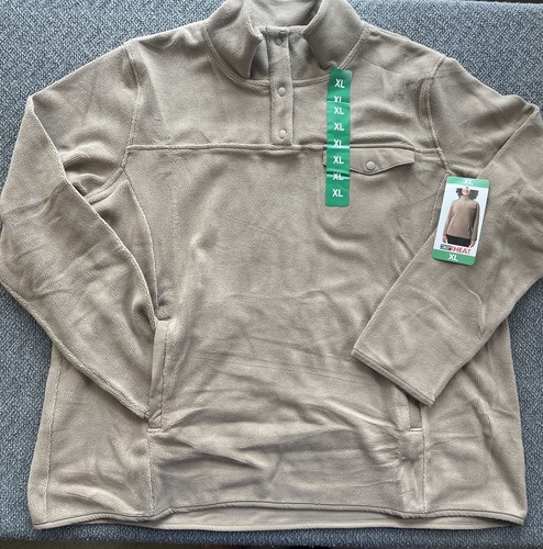 32 Degrees Ladies Snap Fleece Pullover Top TAN - Picture 3 of 8
