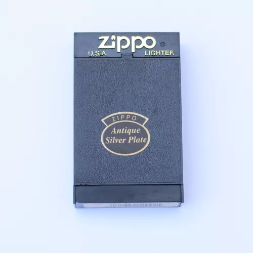 Vintage Zippo Box Antique Silver A Weeks Trial Then All The While Made in USA