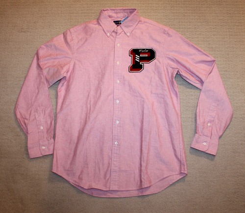 NEW Polo Ralph Lauren Big and Tall Patch Logo Heathered Red White Oxford Shirt