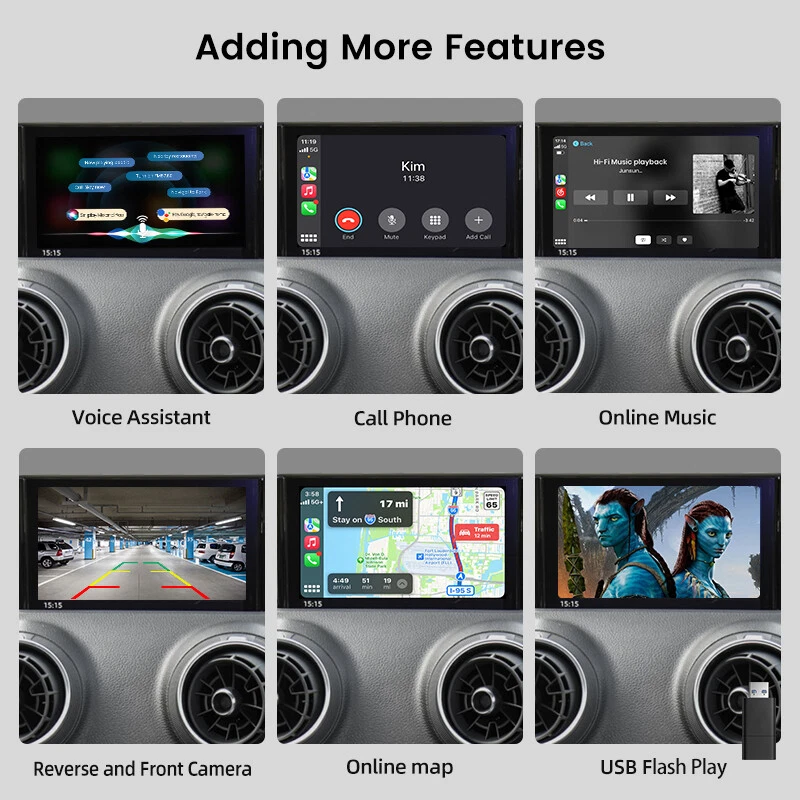 Für Audi A3 2012-2021 Q2 2012-2021 Wireless Apple Carplay Android Auto Interface - Bild 4 von 4