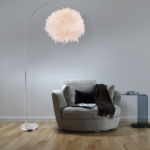 Stehleuchte Standleuchte Bogenlampe weiß Höhenverstellbar Federn E27 H 196 cm - Bild 5 von 12